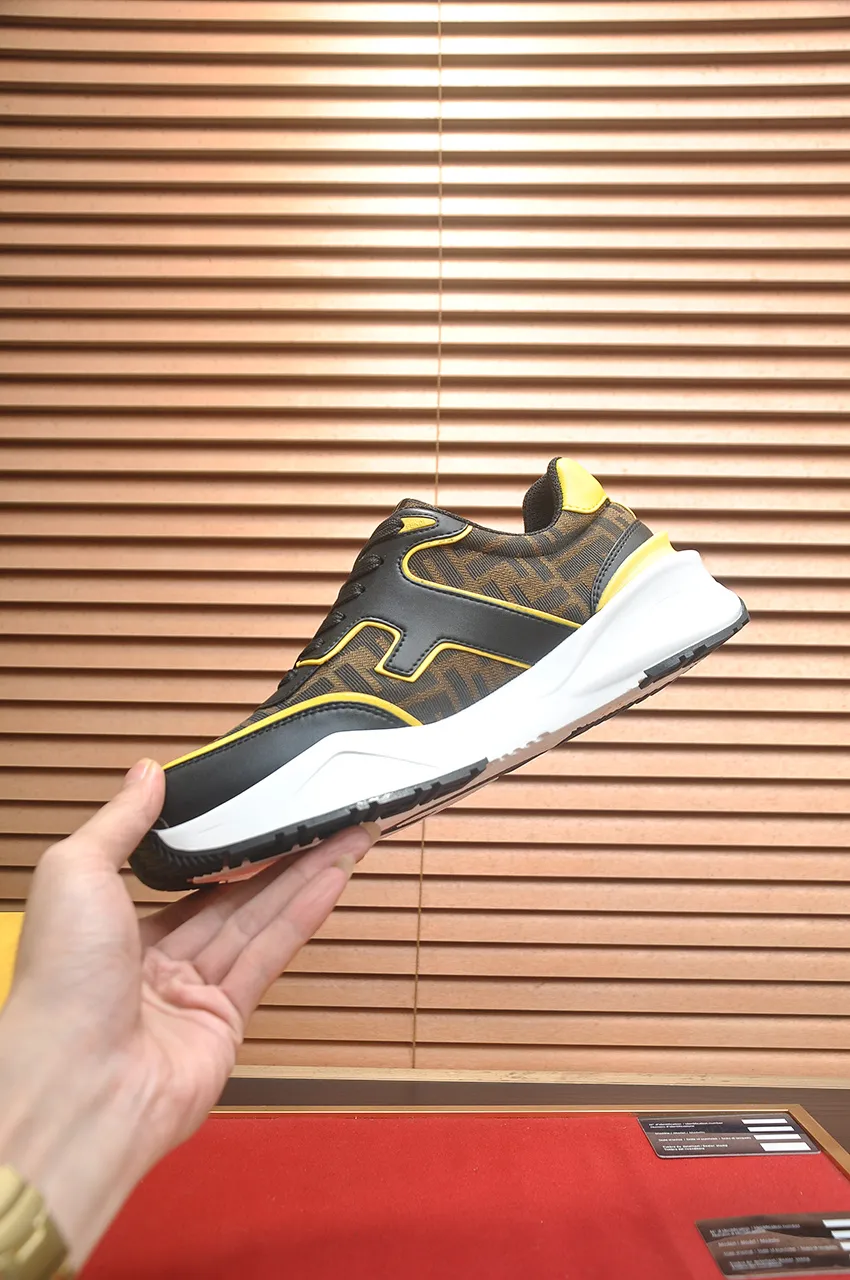 Men's shoes 💰600💶 [Fendi] The latest casual sports shoes 🔥 Many 💑 stars have the same style FD match. The original version is a one-to-one replica. Designer Kim Jones's first fendi match and Donkey brand Trainer basketball sneakers. Material: Original silk mesh. Lining: Breathable mesh. Packaging: Original 1:1 matching high-end packaging. Size: 38-45 (45 is custom-made and cannot be returned or exchanged)